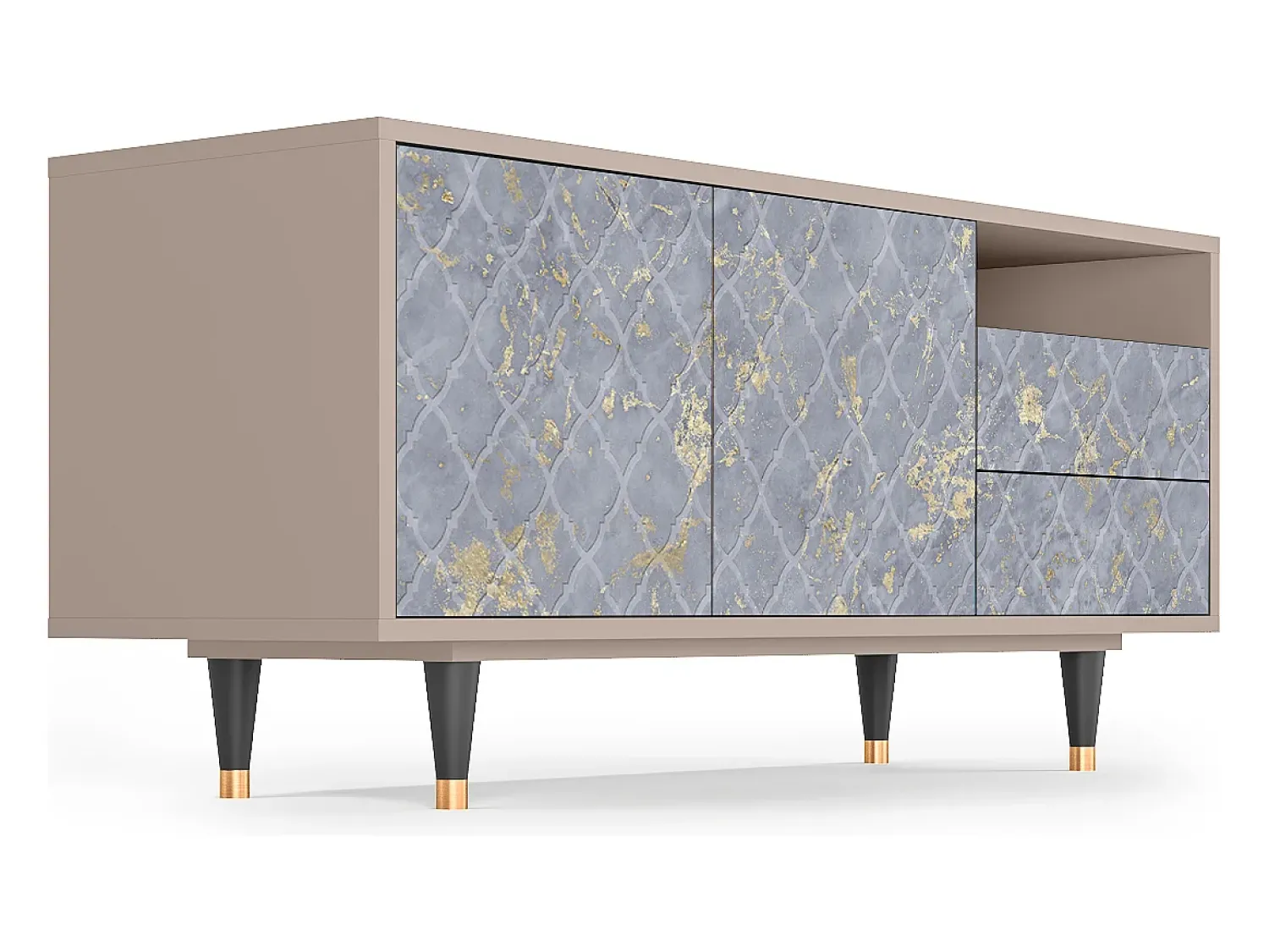 Mueble de TV - 125х56х41 cm - T7 - Golden Smoke, Latte^ Móvel De Tv