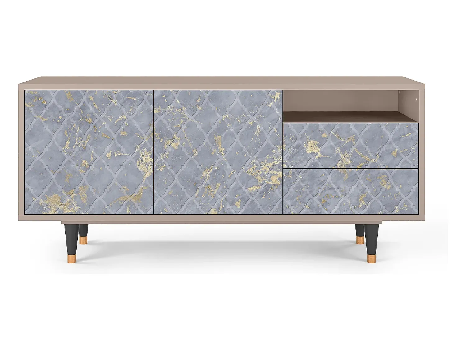 Mueble de TV - 125х56х41 cm - T7 - Golden Smoke, Latte^ Móvel De Tv