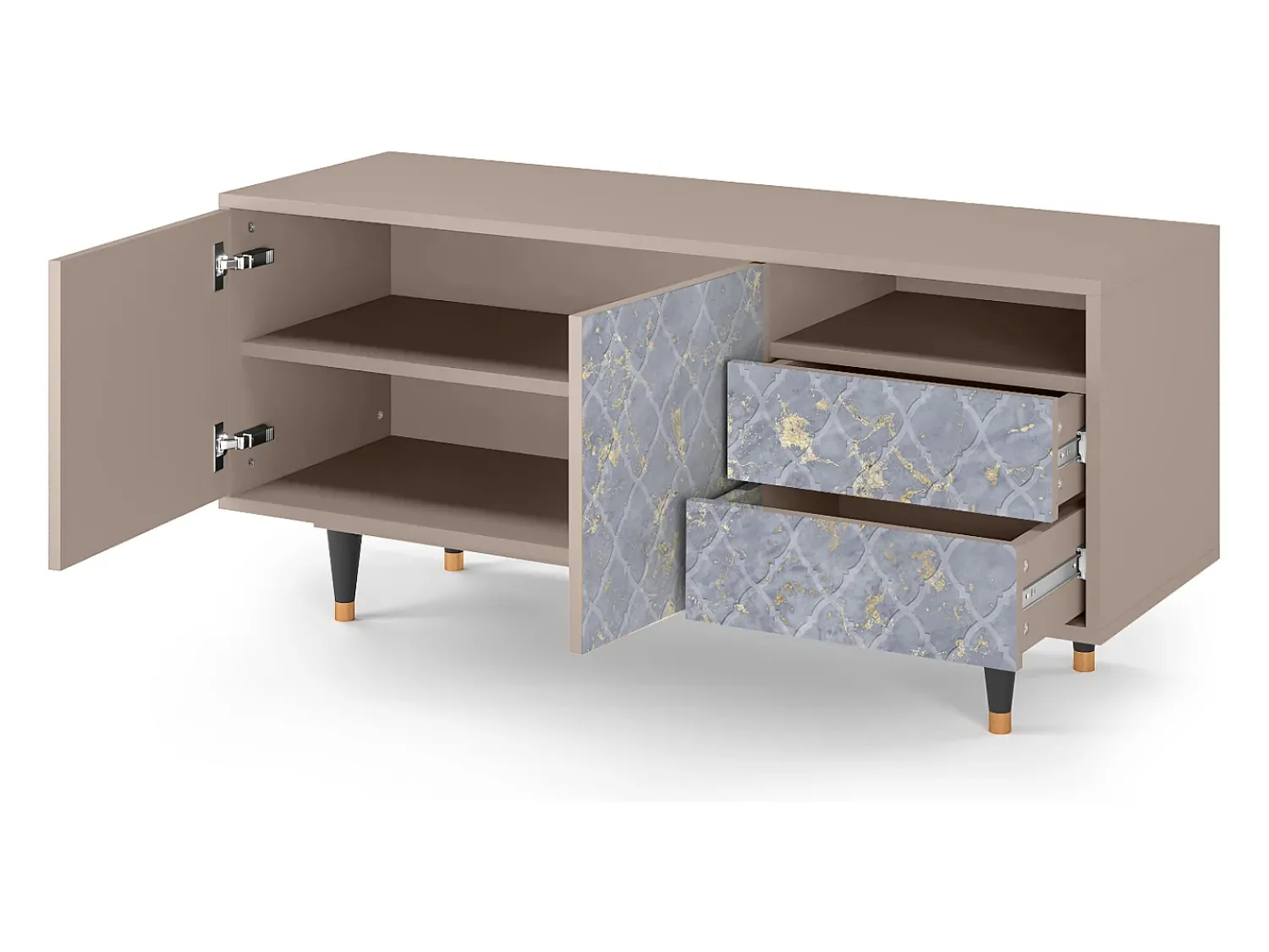 Mueble de TV - 125х56х41 cm - T7 - Golden Smoke, Latte^ Móvel De Tv