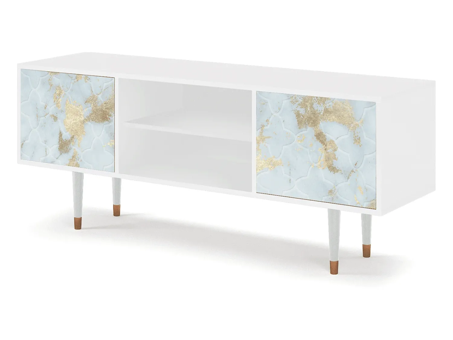 Mueble de TV - 170х69х48 cm - T2 - Golden Waves, Branco^ Móvel De Tv