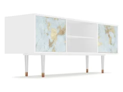 Mueble de TV - 170х69х48 cm - T2 - Golden Waves, Branco^ Móvel De Tv