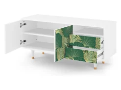 Online Mueble de TV - 125х56х41 cm - T7 - Gold Ginkgo, Branco Bege