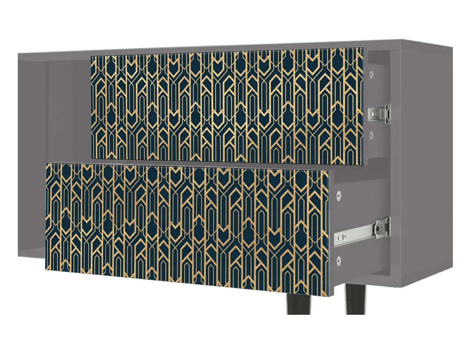 Móvel De Tv| Mueble de TV - 170х69х48 cm - T1 - Golden Empire, Cinza Cinzento