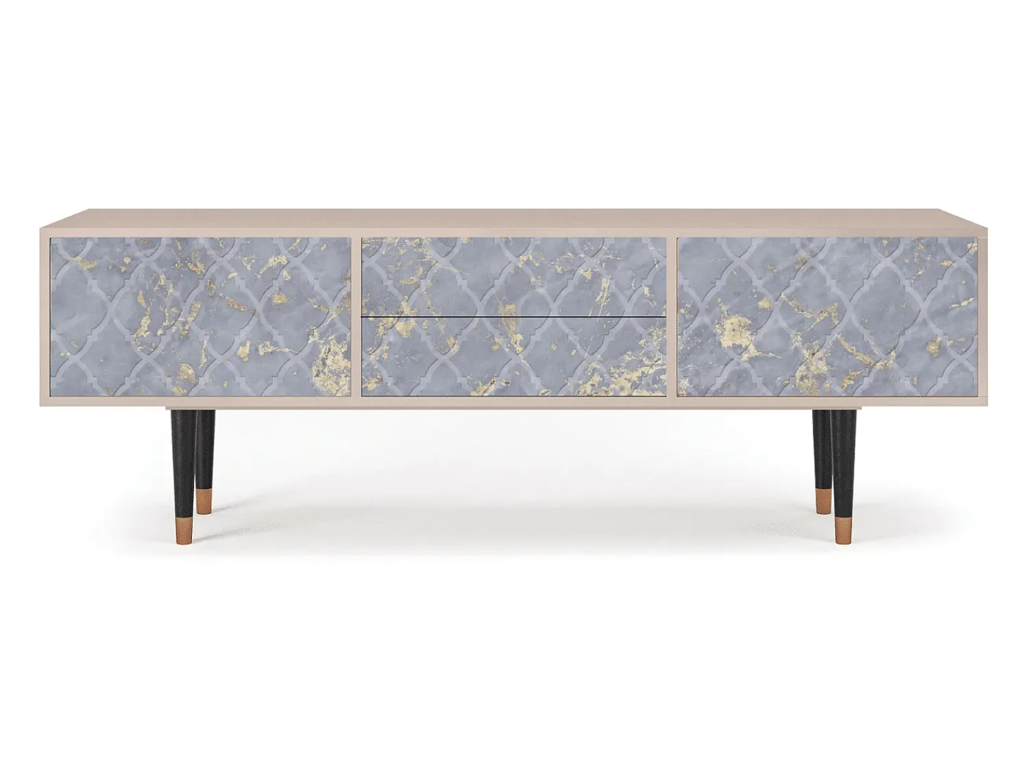 New Mueble de TV - 170х59х48 cm - T4 - Golden Smoke, Latte Bege