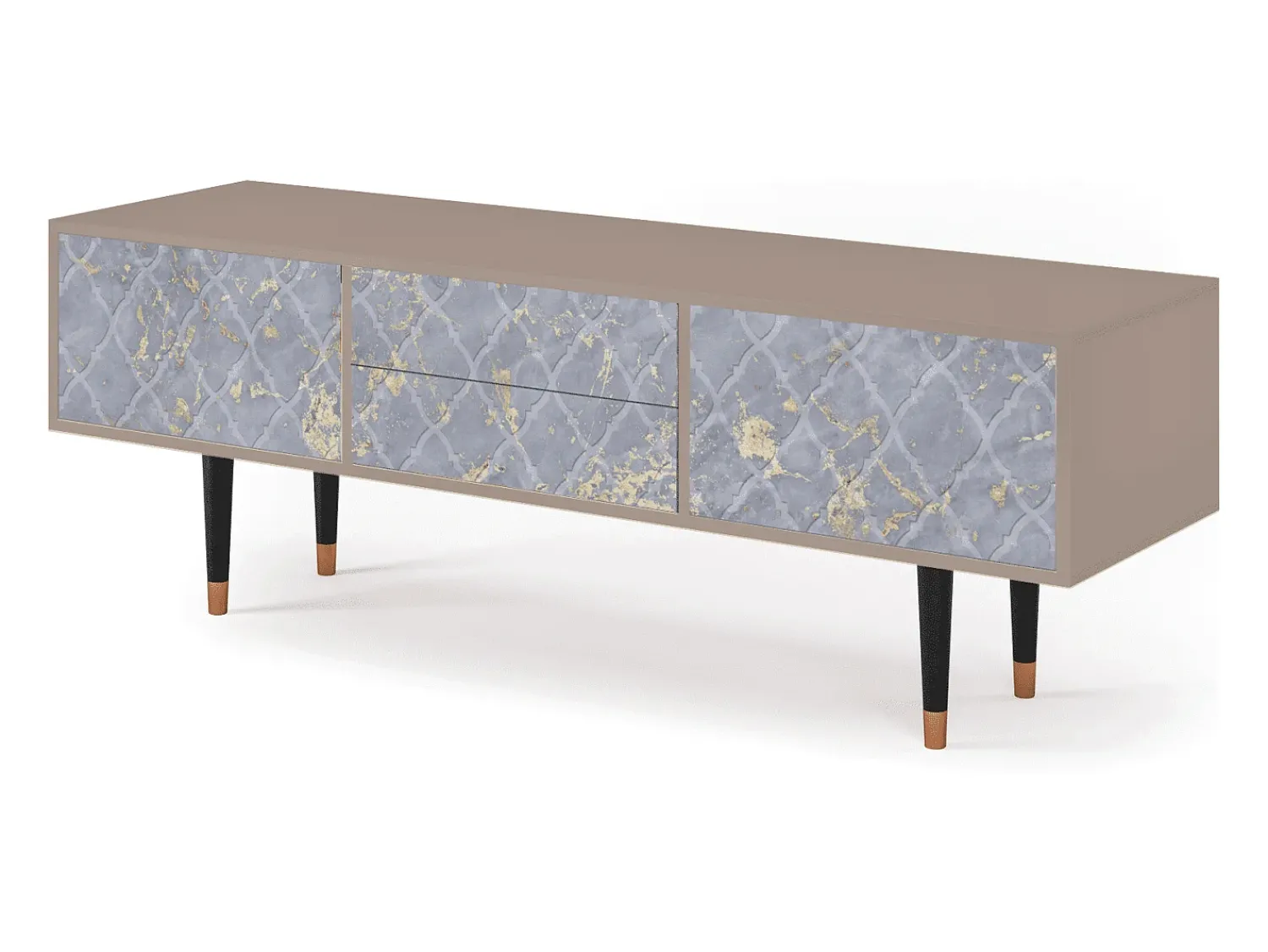 New Mueble de TV - 170х59х48 cm - T4 - Golden Smoke, Latte Bege