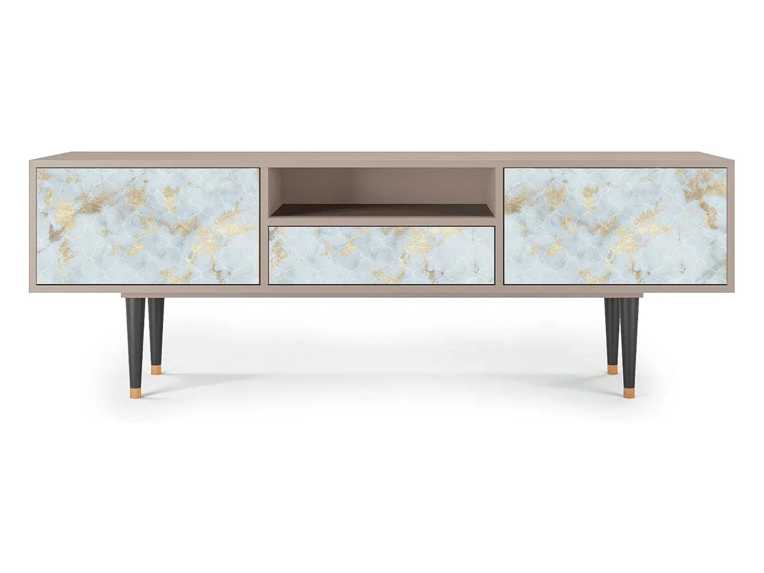 Móvel De Tv* Mueble de TV - 170х59х41 cm - T6 - Golden Waves, Latte Bege