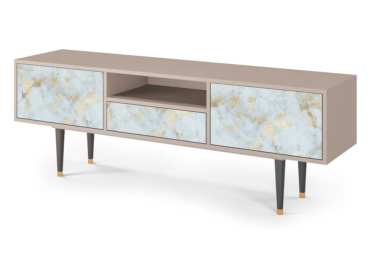 Móvel De Tv* Mueble de TV - 170х59х41 cm - T6 - Golden Waves, Latte Bege