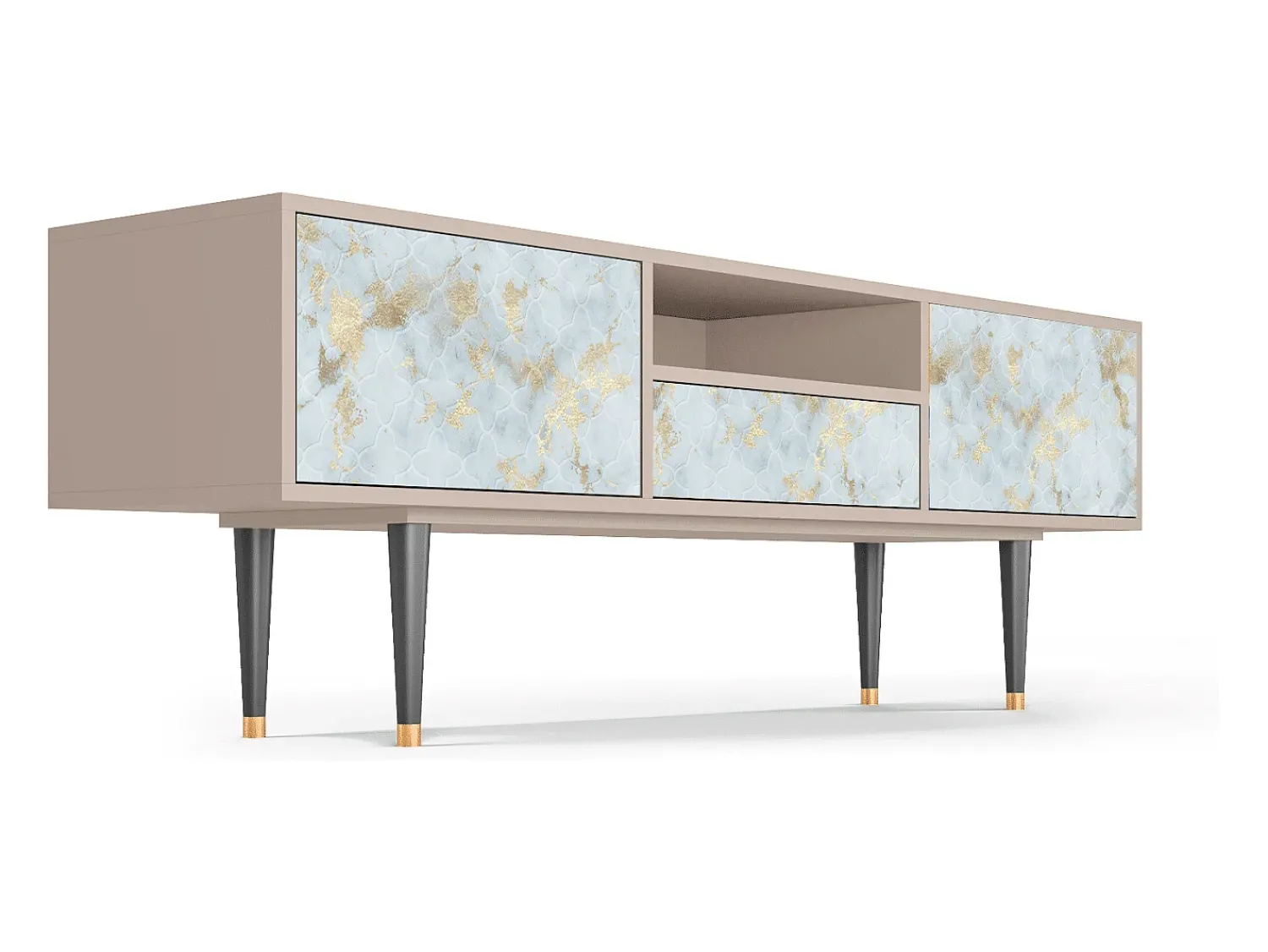Móvel De Tv* Mueble de TV - 170х59х41 cm - T6 - Golden Waves, Latte Bege