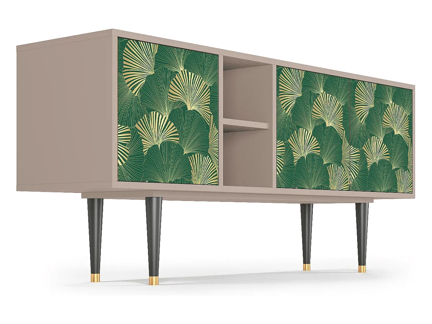 Best Mueble de TV - 150х69х41 cm - T5 - Gold Ginkgo, Latte Bege