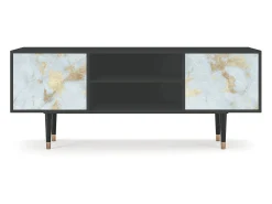 Móvel De Tv* Mueble de TV - 170х69х48 cm - T2 - Golden Waves, Antracite Cinza antracite