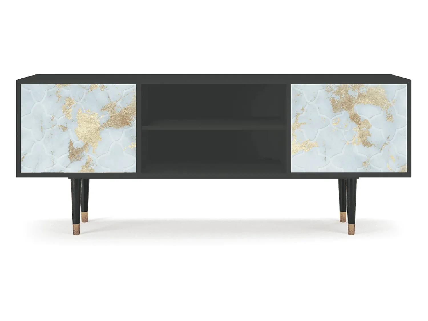 Móvel De Tv* Mueble de TV - 170х69х48 cm - T2 - Golden Waves, Antracite Cinza antracite
