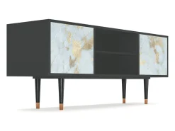 Móvel De Tv* Mueble de TV - 170х69х48 cm - T2 - Golden Waves, Antracite Cinza antracite