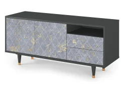 Móvel De Tv| Mueble de TV - 125х56х41 cm - T7 - Golden Smoke, Antracite Cinza antracite