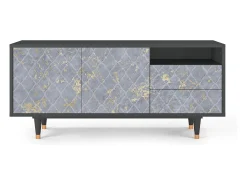 Móvel De Tv| Mueble de TV - 125х56х41 cm - T7 - Golden Smoke, Antracite Cinza antracite