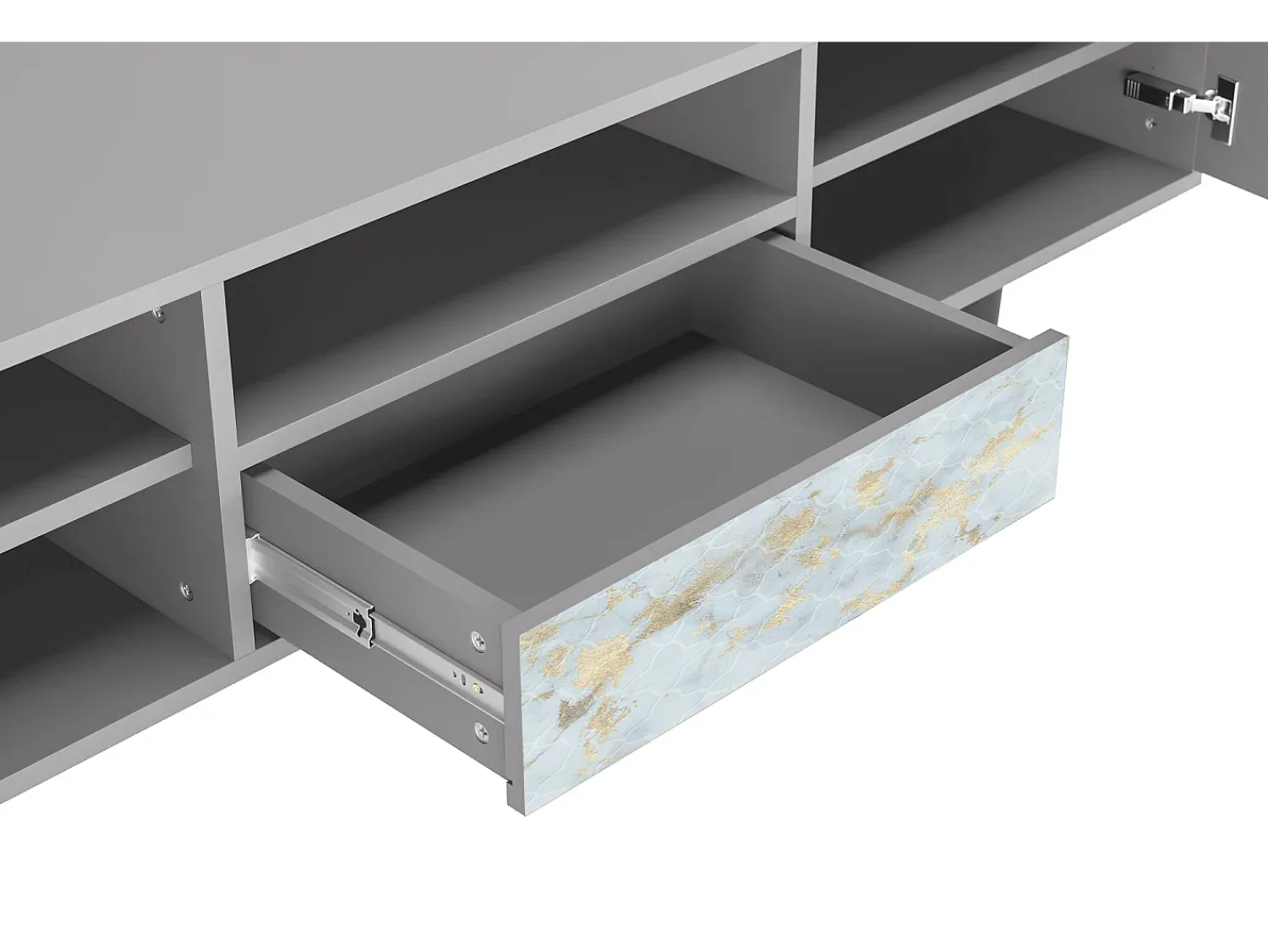 Móvel De Tv| Mueble de TV - 170х59х41 cm - T6 - Golden Waves, Cinza Cinzento