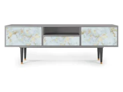 Móvel De Tv| Mueble de TV - 170х59х41 cm - T6 - Golden Waves, Cinza Cinzento