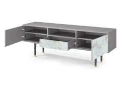 Móvel De Tv| Mueble de TV - 170х59х41 cm - T6 - Golden Waves, Cinza Cinzento
