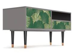 Móvel De Tv| Mueble de TV - 115х59х48 cm - T3 - Gold Ginkgo, Cinza Cinzento
