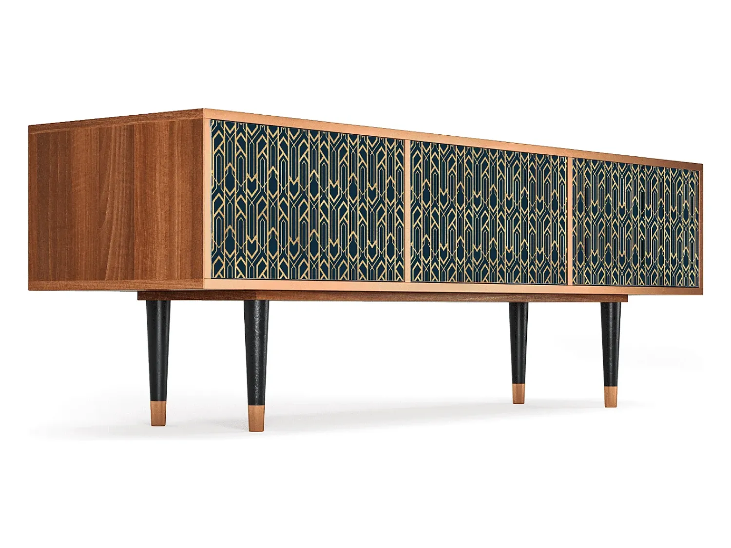 Hot Mueble de TV - 170х59х48 cm - T4 - Golden Empire, Nogueira Castanho