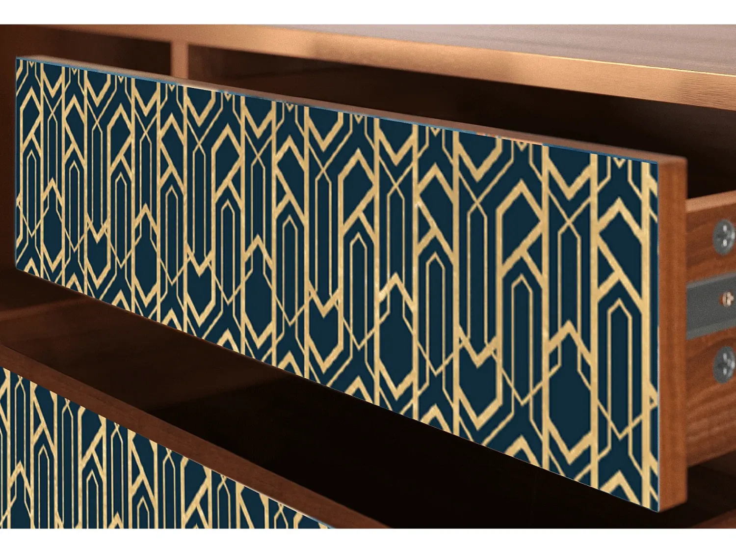 Hot Mueble de TV - 170х59х48 cm - T4 - Golden Empire, Nogueira Castanho