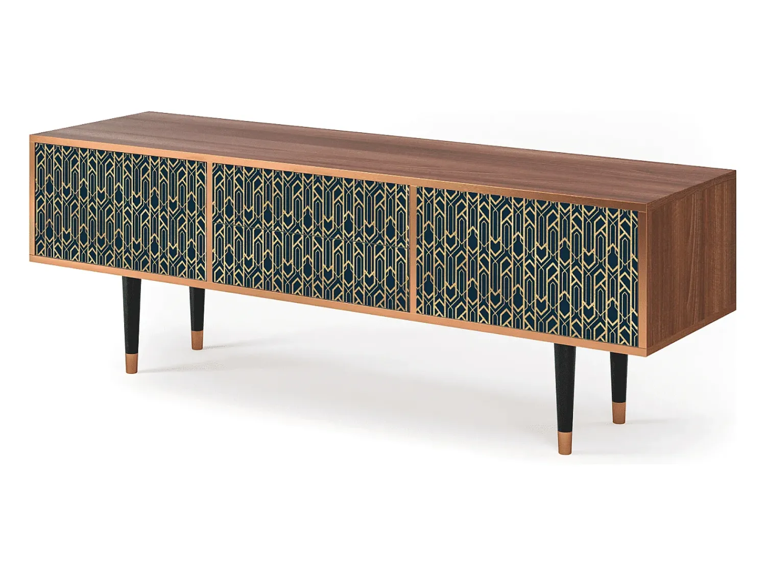 Hot Mueble de TV - 170х59х48 cm - T4 - Golden Empire, Nogueira Castanho