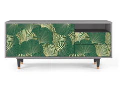 Clearance Mueble de TV - 125х56х41 cm - T7 - Gold Ginkgo, Cinza Cinzento
