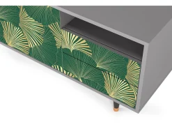 Clearance Mueble de TV - 125х56х41 cm - T7 - Gold Ginkgo, Cinza Cinzento