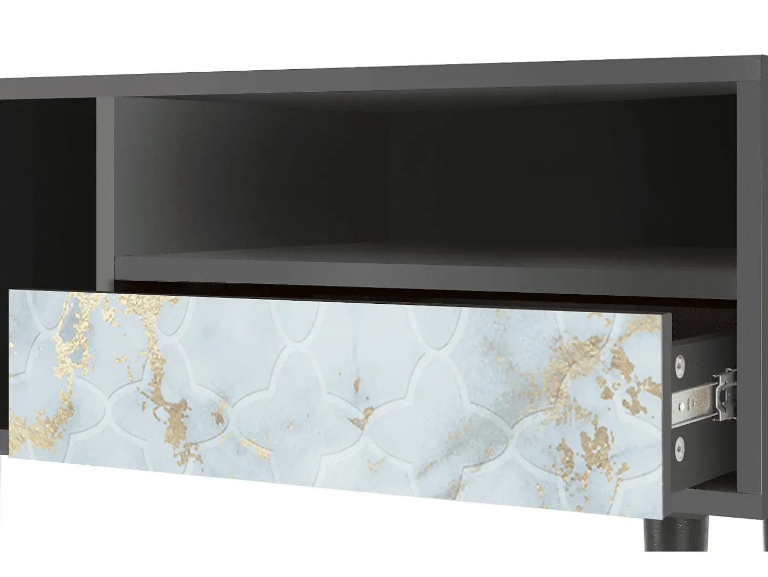 Mueble de TV - 115х59х48 cm - T3 - Golden Waves, Antracite^ Móvel De Tv