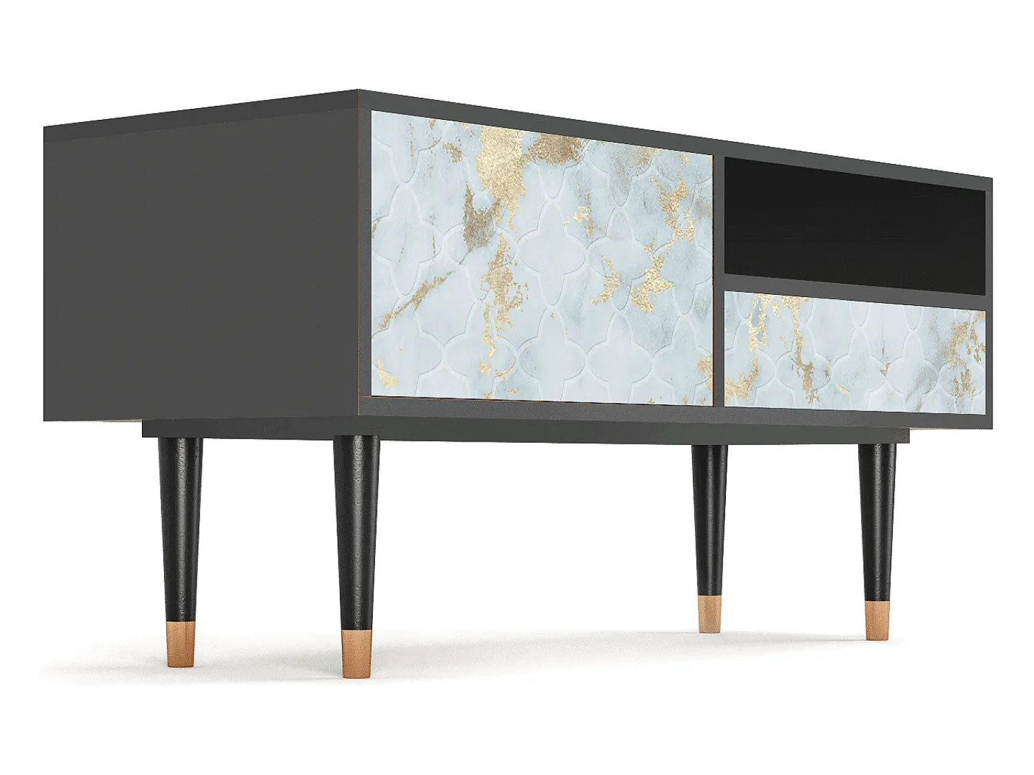 Mueble de TV - 115х59х48 cm - T3 - Golden Waves, Antracite^ Móvel De Tv
