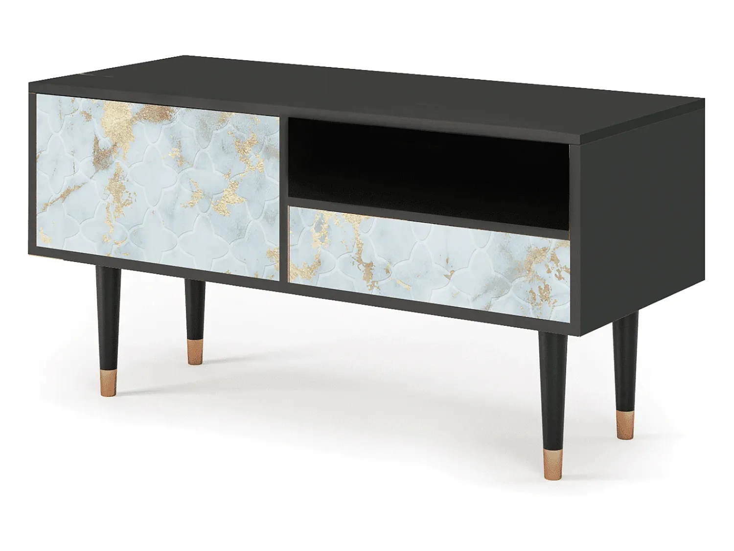 Mueble de TV - 115х59х48 cm - T3 - Golden Waves, Antracite^ Móvel De Tv