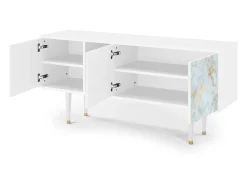Móvel De Tv| Mueble de TV - 150х69х41 cm - T5 - Golden Waves, Branco Bege