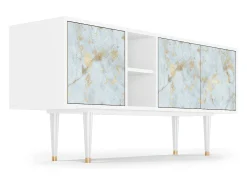Móvel De Tv| Mueble de TV - 150х69х41 cm - T5 - Golden Waves, Branco Bege