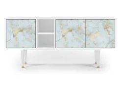 Móvel De Tv| Mueble de TV - 150х69х41 cm - T5 - Golden Waves, Branco Bege
