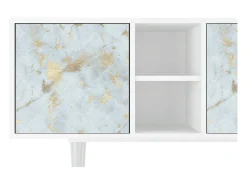 Móvel De Tv| Mueble de TV - 150х69х41 cm - T5 - Golden Waves, Branco Bege