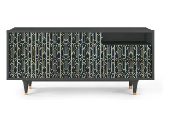 Mueble de TV - 125х56х41 cm - T7 - Golden Empire, Antracite^ Móvel De Tv