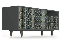 Mueble de TV - 125х56х41 cm - T7 - Golden Empire, Antracite^ Móvel De Tv