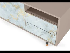 Online Mueble de TV - 125х56х41 cm - T7 - Golden Waves, Latte Bege