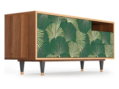 Mueble de TV - 125х56х41 cm - T7 - Gold Ginkgo, Nogueira^ Móvel De Tv