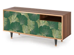 Mueble de TV - 125х56х41 cm - T7 - Gold Ginkgo, Nogueira^ Móvel De Tv