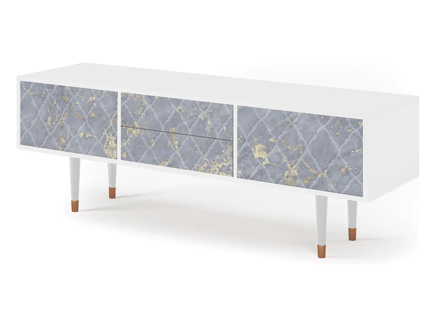 Clearance Mueble de TV - 170х59х48 cm - T4 - Golden Smoke, Branco Bege
