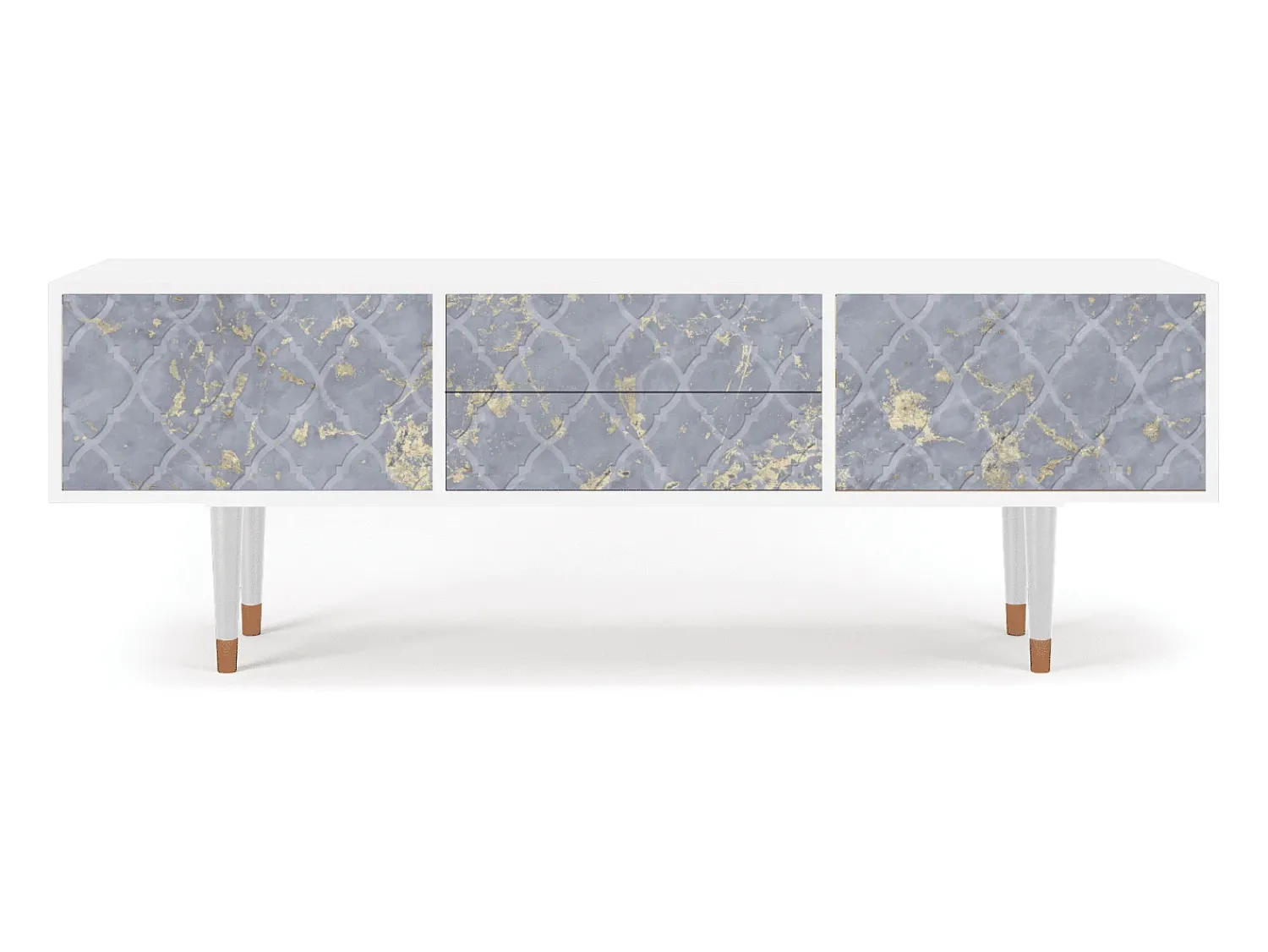 Clearance Mueble de TV - 170х59х48 cm - T4 - Golden Smoke, Branco Bege