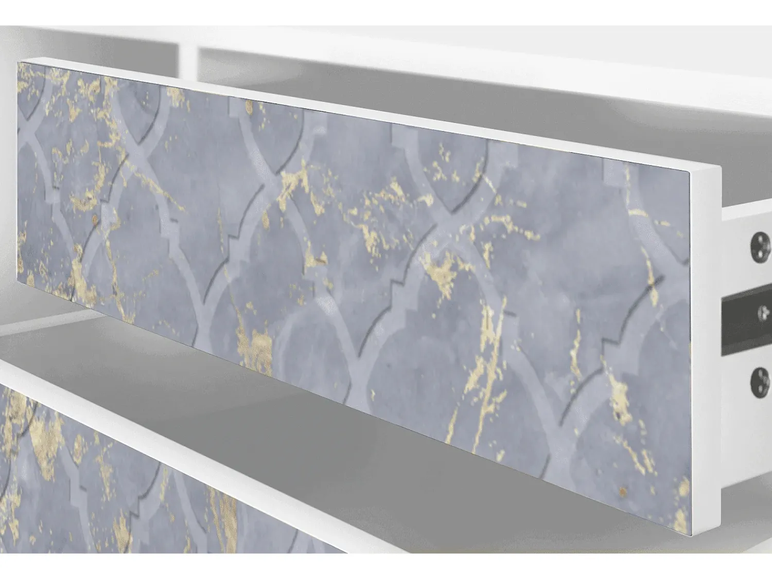 Clearance Mueble de TV - 170х59х48 cm - T4 - Golden Smoke, Branco Bege