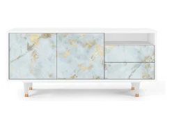 Móvel De Tv| Mueble de TV - 125х56х41 cm - T7 - Golden Waves, Branco Bege