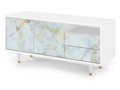 Móvel De Tv| Mueble de TV - 125х56х41 cm - T7 - Golden Waves, Branco Bege