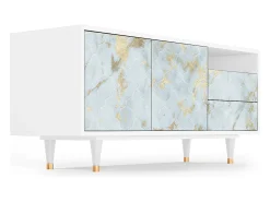 Móvel De Tv| Mueble de TV - 125х56х41 cm - T7 - Golden Waves, Branco Bege