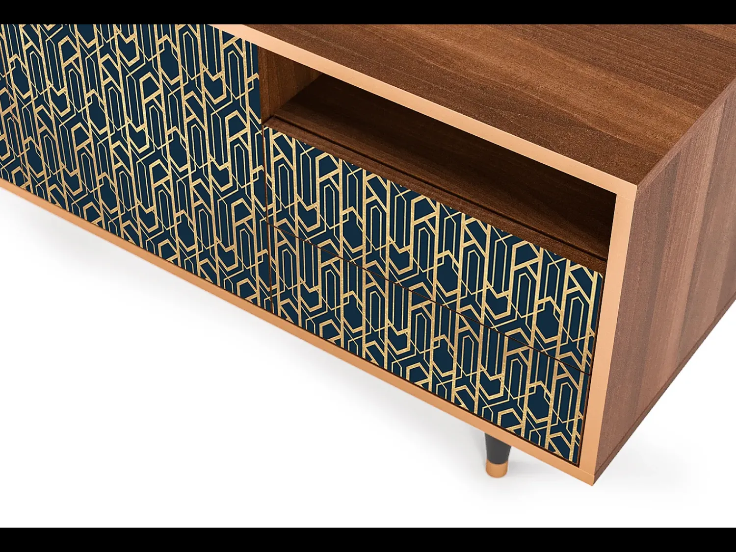 Mueble de TV - 125х56х41 cm - T7 - Golden Empire, Nogueira^ Móvel De Tv