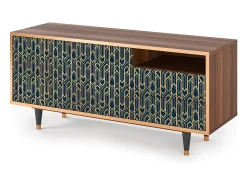 Mueble de TV - 125х56х41 cm - T7 - Golden Empire, Nogueira^ Móvel De Tv