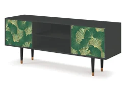 Móvel De Tv| Mueble de TV - 170х69х48 cm - T2 - Gold Ginkgo, Antracite Cinza antracite