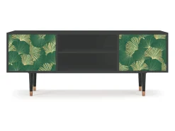 Móvel De Tv| Mueble de TV - 170х69х48 cm - T2 - Gold Ginkgo, Antracite Cinza antracite