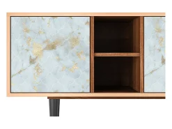 Móvel De Tv| Mueble de TV - 150х69х41 cm - T5 - Golden Waves, Nogueira Castanho